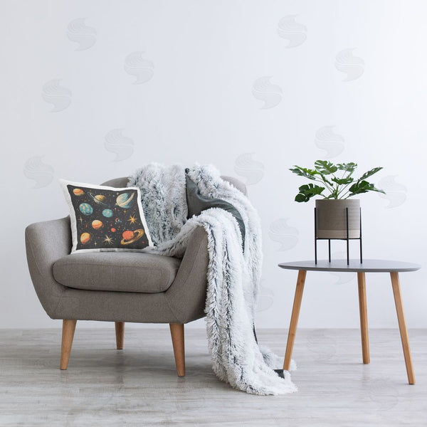 Stupell Industries Creative Studio | Colorful Retro Planets Throw Pillow