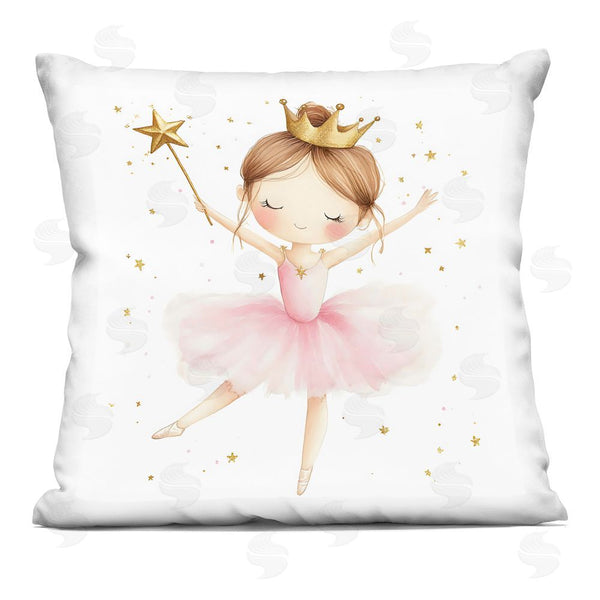 stupell industries Creative Studio | Cute Ballerina with Crown Throw Pillow