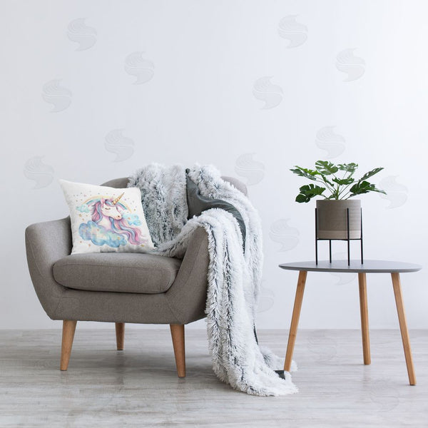 Stupell Industries Creative Studio | Cute Happy Unicorn & Rainbow Throw Pillow