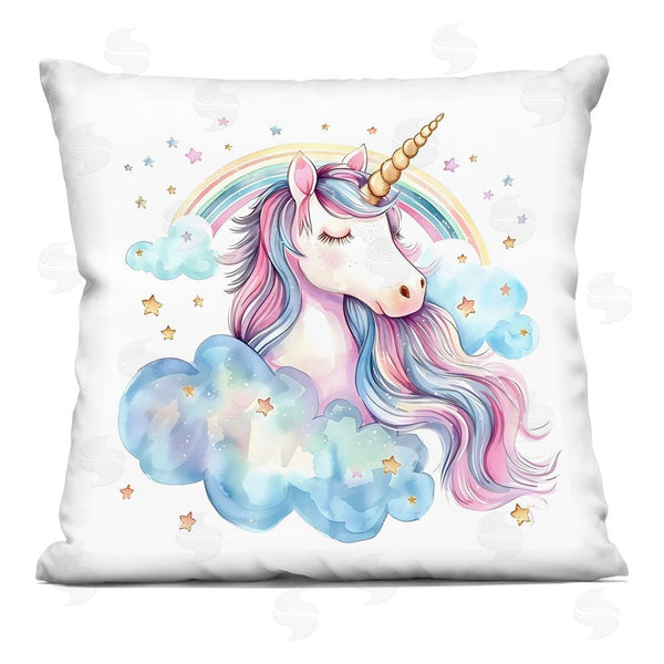 stupell industries Creative Studio | Cute Happy Unicorn & Rainbow Throw Pillow