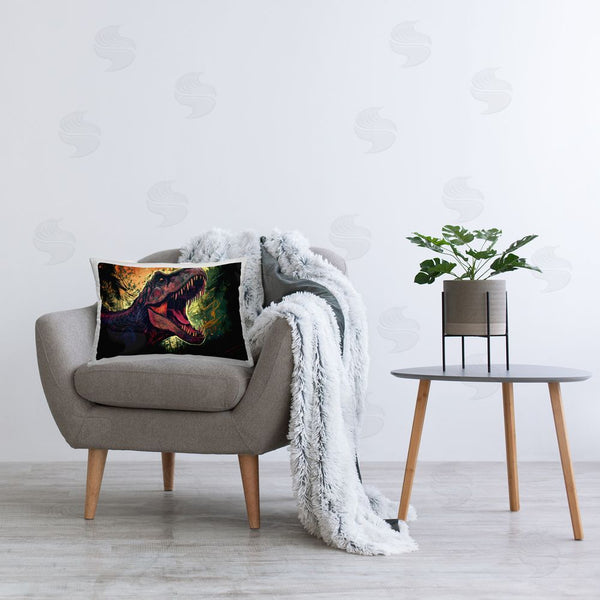 Stupell Industries Creative Studio | Dark Roaring T-Rex Throw Pillow