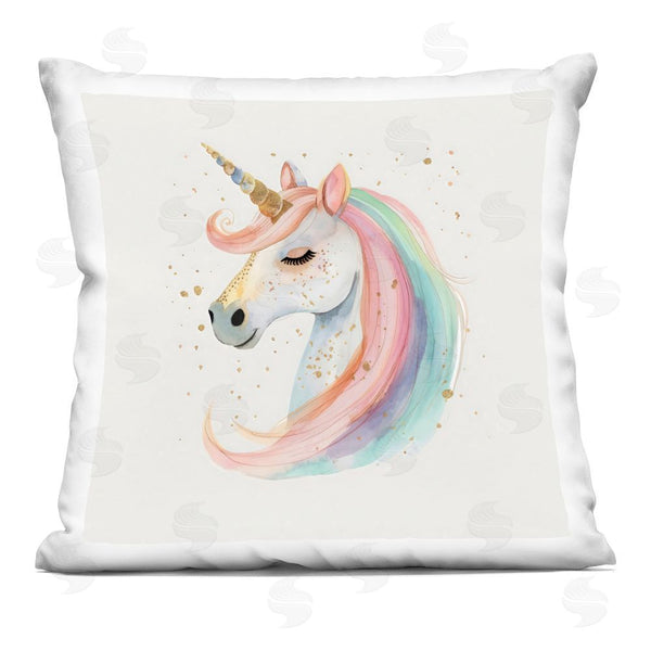 stupell industries Creative Studio | Gold Accented Unicorn Throw Pillow