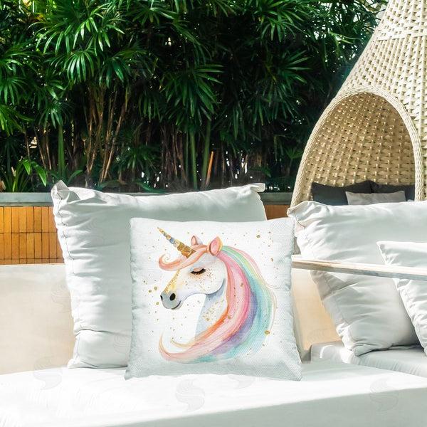 Stupell Industries Creative Studio | Gold Speckled Pastel Unicorn Throw Pillow
