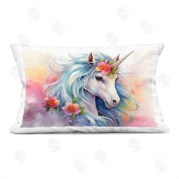 stupell industries Creative Studio | Magical Unicorn with Blossoms Throw Pillow