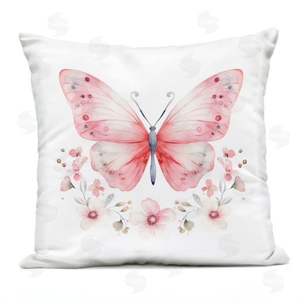 Stupell Industries Creative Studio | Pink Symmetrical Butterfly Florals Throw Pillow