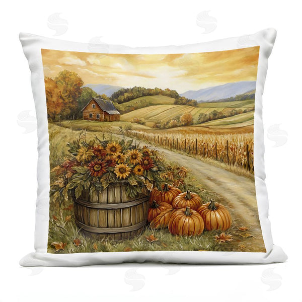 Stupell Industries Creative Studio | Pumpkin Farm Pathway Printed Throw Pillow