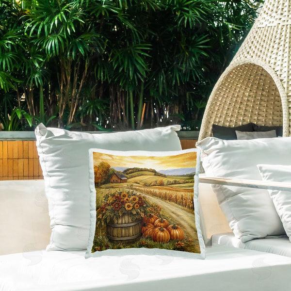 Stupell Industries Creative Studio | Pumpkin Farm Pathway Printed Throw Pillow