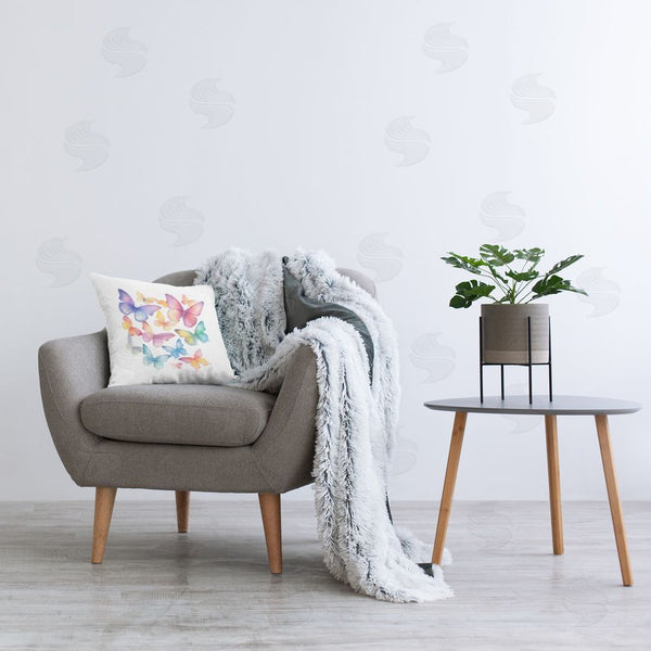 Stupell Industries Creative Studio | Rainbow Butterflies Rabble Throw Pillow