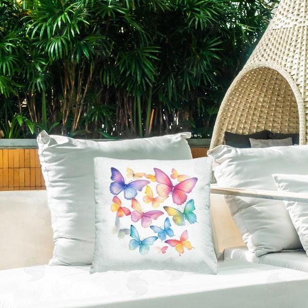Stupell Industries Creative Studio | Rainbow Butterflies Rabble Throw Pillow
