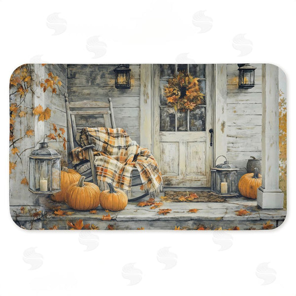 stupell industries Creative Studio | Rustic Fall Porch Rocking Chair Anti-Fatigue Mat