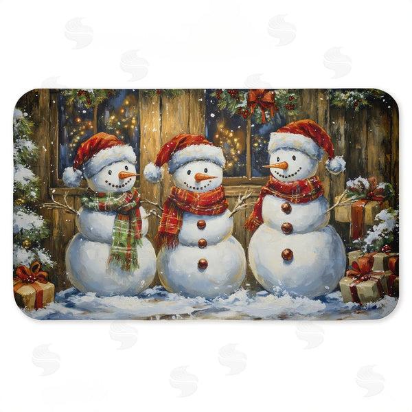 stupell industries Creative Studio | Rustic Snowman Trio Anti-Fatigue Mat
