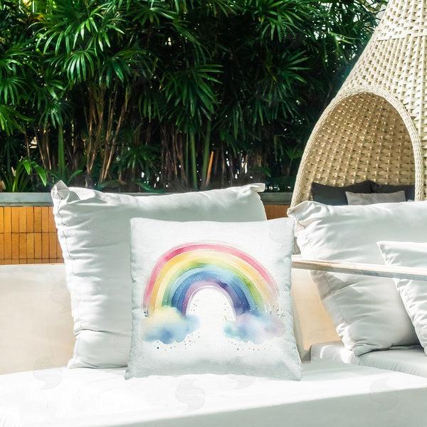 Stupell Industries Creative Studio | Soft Rainbow With Clouds Throw Pillow