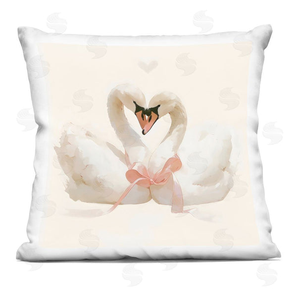 stupell industries Creative Studio | Swan Pair with Bow Throw Pillow