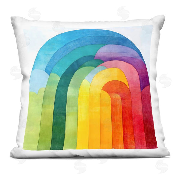 stupell industries Creative Studio | Vibrant Rainbow Arch Abstraction Throw Pillow