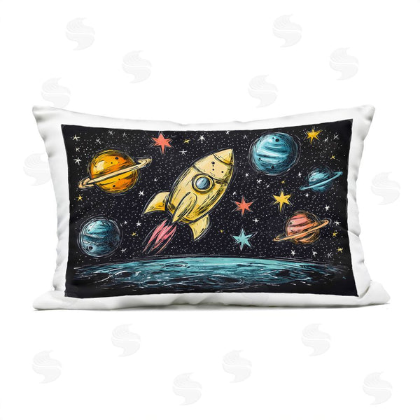 Stupell Industries Creative Studio | Whimsical Rocket & Planets Throw Pillow