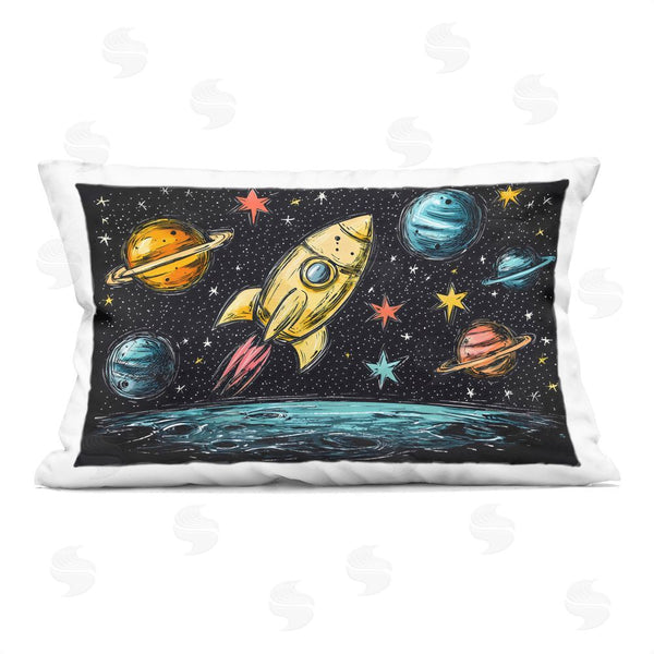 stupell industries Creative Studio | Whimsical Rocket & Planets Throw Pillow
