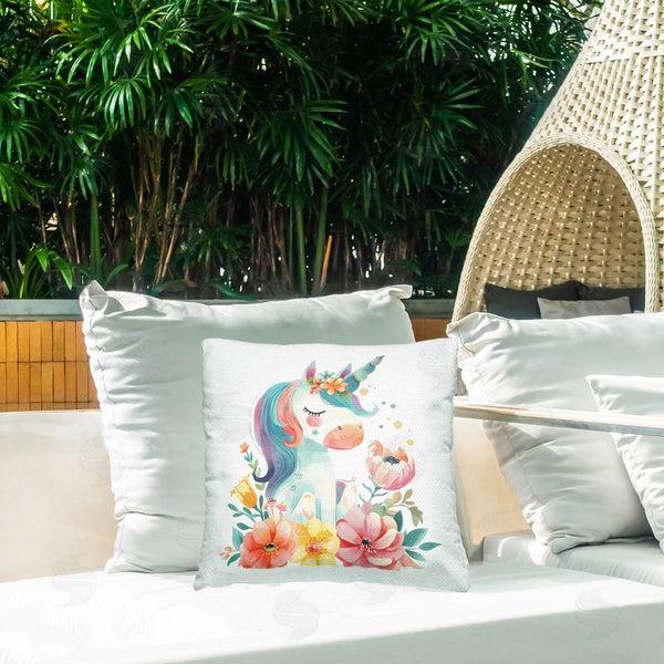 Stupell Industries Creative Studio | Whimsical Unicorn With Blossoms Throw Pillow