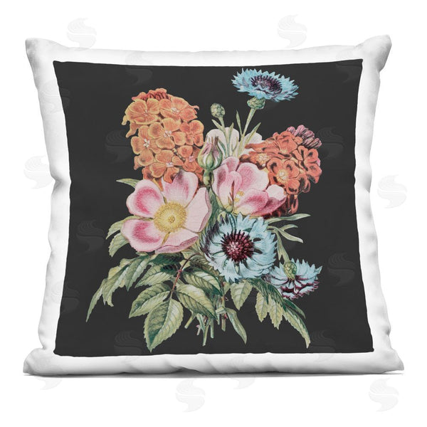 stupell industries Dan Meneely | Floral Bouquet on Black Throw Pillow