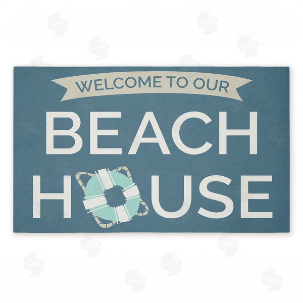 stupell industries Dana Saulnier | Beach House with Life Ring Non-Woven Door Mat