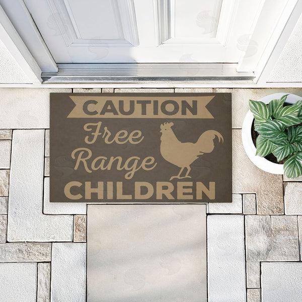 Stupell Industries Dana Saulnier | Free Range Children Caution Non-Woven Door Mat