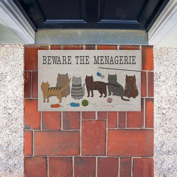 Stupell Industries Darlene Seale | Beware The Menagerie Faux Sisal Door Mat