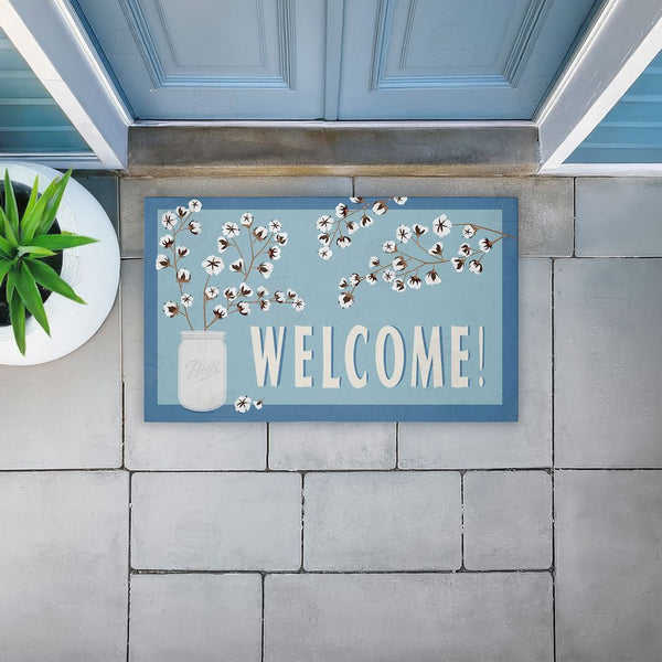 Stupell Industries Darlene Seale | Cotton Branches Welcome Non-Woven Door Mat