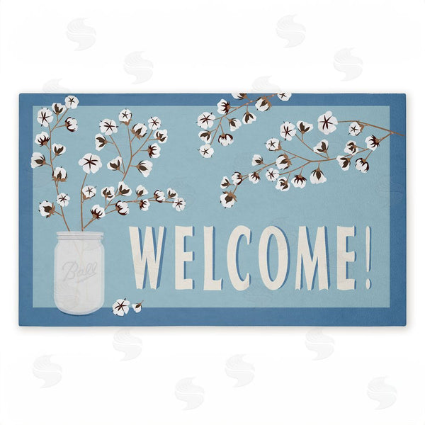 stupell industries Darlene Seale | Cotton Branches Welcome Non-Woven Door Mat