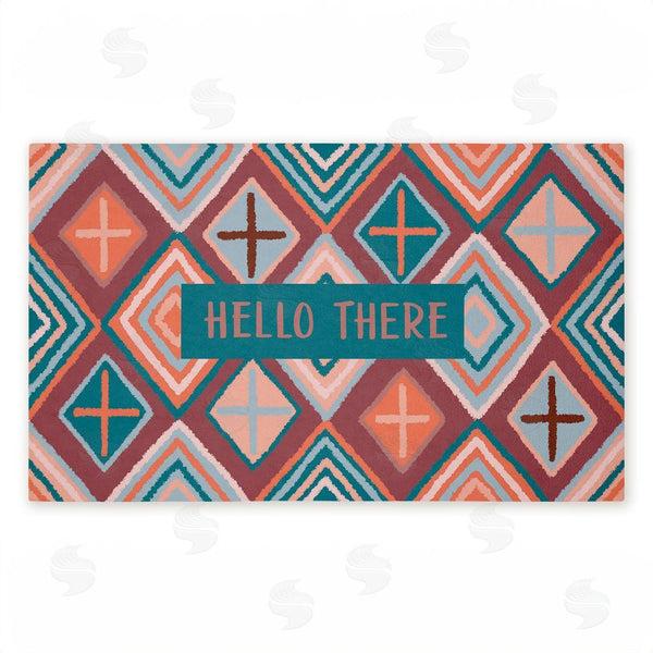 stupell industries Darlene Seale | Hello There on Geometric Non-Woven Door Mat