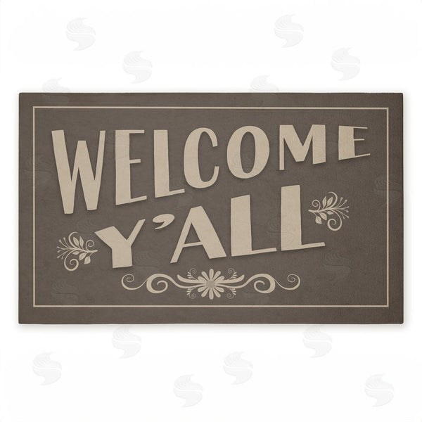 stupell industries Darlene Seale | Welcome Y'all Rustic Non-Woven Door Mat