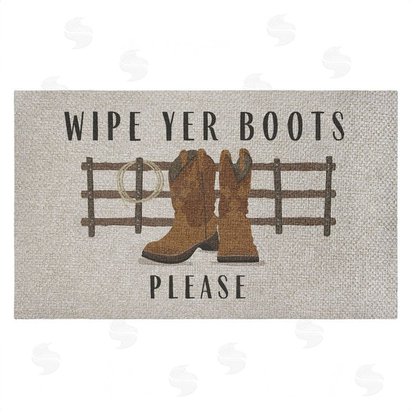 stupell industries Darlene Seale | Wipe Yer Boots Please Faux Sisal Door Mat
