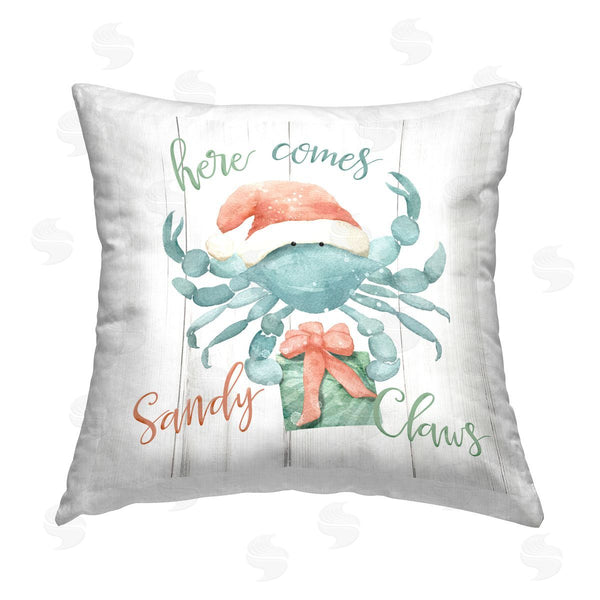 stupell industries Deane Beesley | Holiday Sandy Claws Printed Throw Pillow