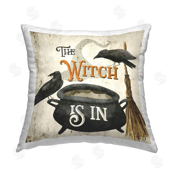 stupell industries Deane Beesley | Spooky Witch Is In Printed Throw Pillow
