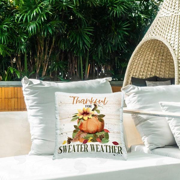 Stupell Industries Deane Beesley | Thankful Sweater Weather Printed Throw Pillow