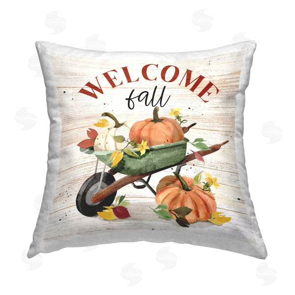 stupell industries Deane Beesley | Welcome Fall Wagon Printed Throw Pillow