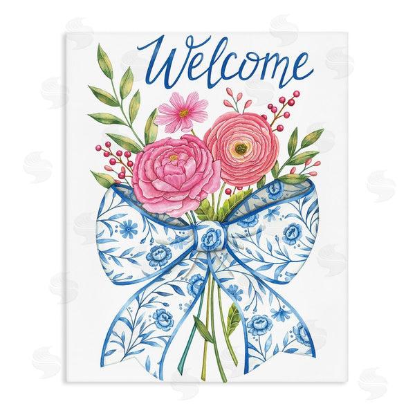 stupell industries Deb Strain | Bow & Flowers Welcome Wall Art