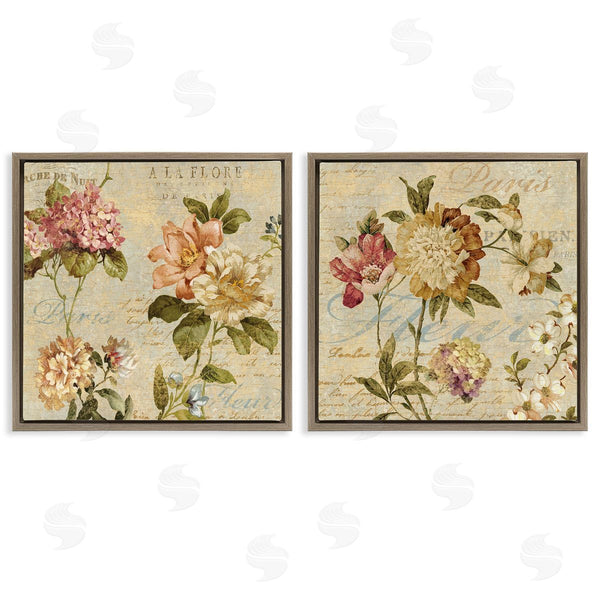 Stupell Industries Deborah Devellier | Vintage French Floral With Script