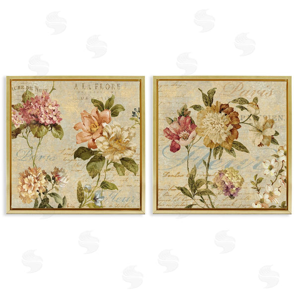 Stupell Industries Deborah Devellier | Vintage French Floral With Script