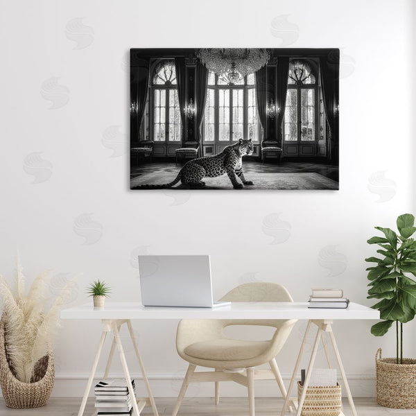 Stupell Industries Decent Exposures | Snow Leopard In Opulent Mansion Wall Art