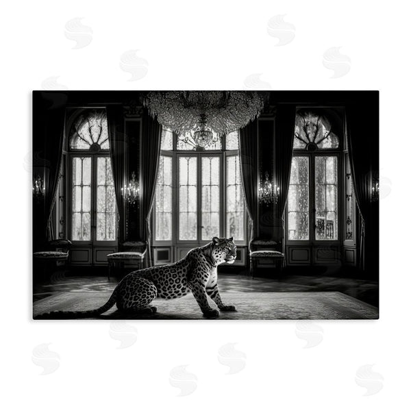 stupell industries Decent Exposures | Snow Leopard in Opulent Mansion Wall Art