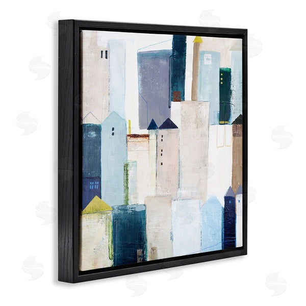 Stupell Industries Design Fabrikken | Urban City Street Abstract Landscape Painting Blue Beige Wall Art