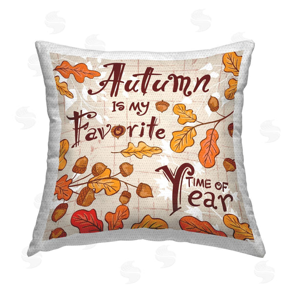 Stupell Industries Diane Labombarbe | Autumn Phrase & Foliage Printed Throw Pillow