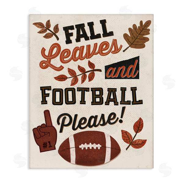 stupell industries Diane Labombarbe | Fall Leaves & Football Wall Art
