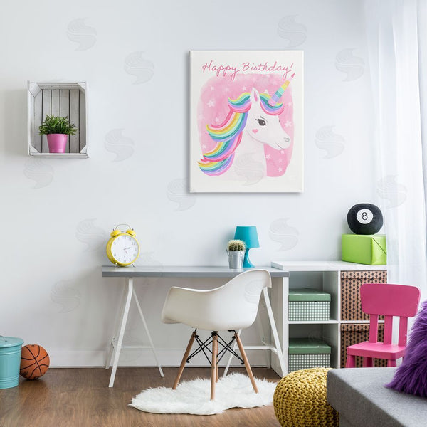 Stupell Industries Diane Neukirch | Happy Birthday Unicorn Wall Art