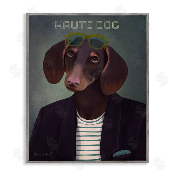 stupell industries Diane Neukirch | Haute Dog Quirky Wearing Clothes Blazer Sunglasses Wall Art