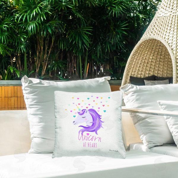 Stupell Industries Diane Neukirch | Unicorn At Heart Phrase Printed Throw Pillow