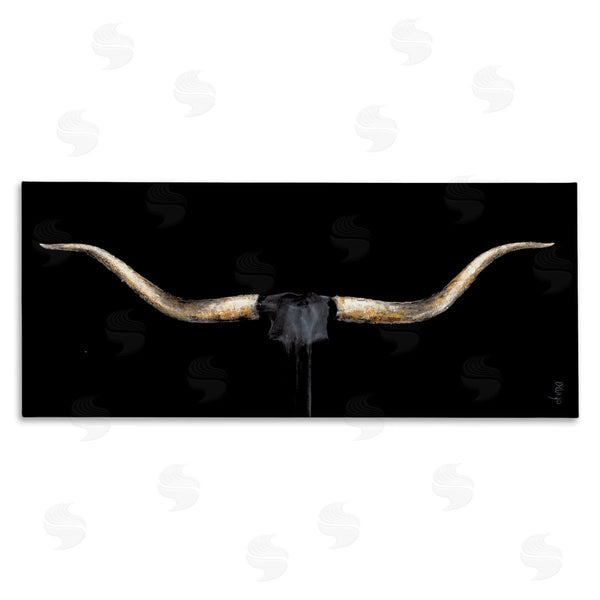 stupell industries Dina D'Argo | Bull Horns Shadow Animal Painting Wall Art