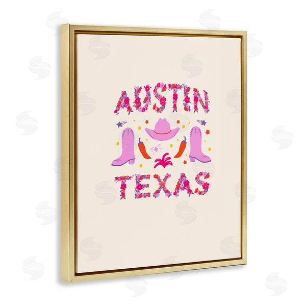 Stupell Industries Dina Riddle | Austin Texas With Cowgirl Boots