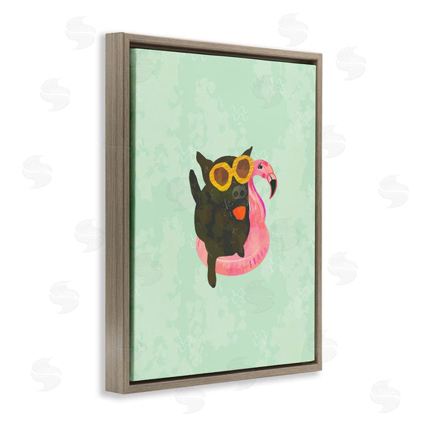 Stupell Industries Dina Riddle | Jet Dog With Beach Floaty