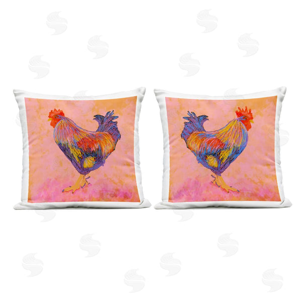 Stupell Industries Dina Riddle | Rooster With Warm Hues Printed Throw Pillow Set