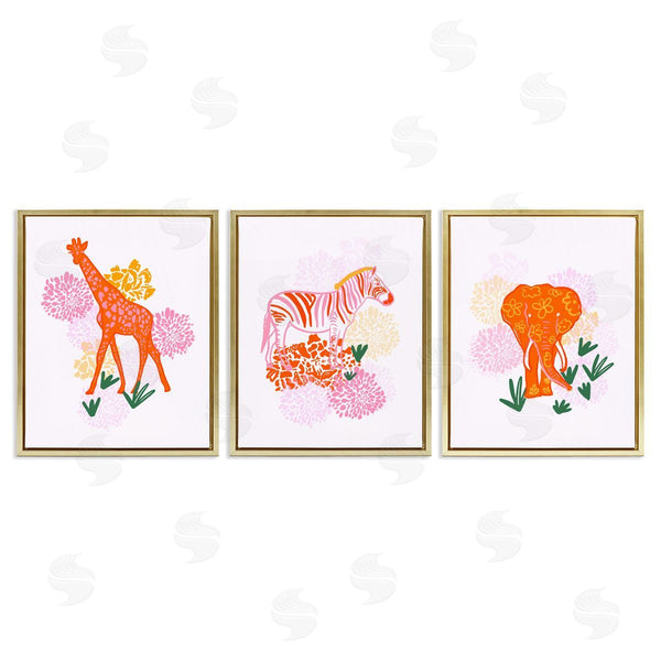 Stupell Industries Dina Riddle | Safari Jungle Animal Trio
